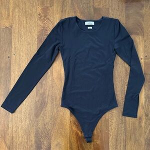 Babaton Contour Long Sleeve Crew Bodysuit - Small Tall - Black - Like new